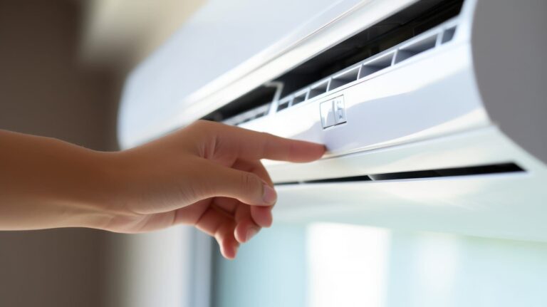hand-checking-air-conditioner-room